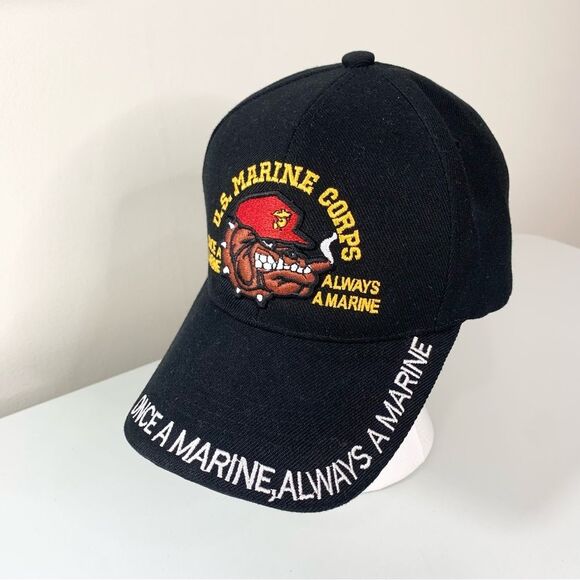 U.S. Marine Corps Bulldog Once A Marine Always A Marine Adjustable Cap - Picture 2 of 6